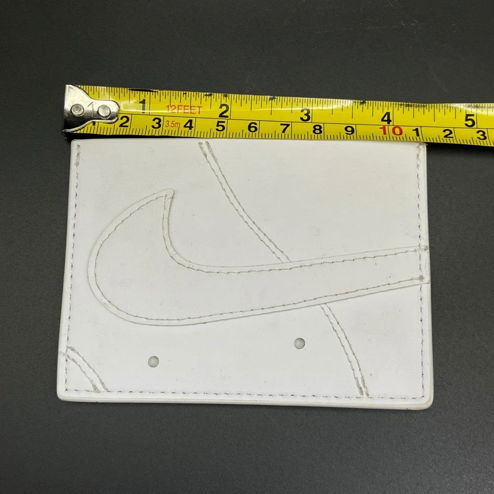 Nike Air Force 1 Card Holder Wallet Men White‎ Leather Swoosh Logo Slim
